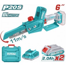 Total Αλυσοπρίονο Μπαταρίας 2x2Ah Brushless 20V 4.15kg με Λάμα 15cm TGSLI20686 Total Αλυσοπρίονο Μπαταρίας 2x2Ah Brushless 20V 4.15kg με Λάμα 15cm TGSLI20686