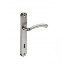 Viobrass Πόμολο Μεσόπορτας με Πλάκα Ζεύγος (Απόσταση Κέντρων 90mm) Νίκελ 4086