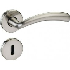 Viobrass Πόμολο Εξώπορτας με Ροζέτα Νίκελ 4086