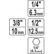 Yato Αντάπτορες HEX Σετ 3τμχ YT-04685