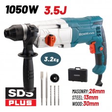 Κρουστικό Σκαπτικό Ρεύματος 1050W με SDS Plus Lite Bormann BPH3030