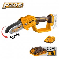 Ingco Κλαδευτικό Αλυσοπρίονο Μπαταρίας 20V 2.6kg με Λάμα 13cm CGSLI20581 Ingco Κλαδευτικό Αλυσοπρίονο Μπαταρίας 20V 2.6kg με Λάμα 13cm CGSLI20581