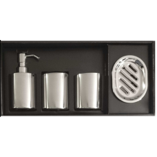 Σέτ μπάνιου 4 τεμαχίων μεταλλικά χρωμέ γυαλιστερά OEM 5-02-000