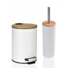 Sidirela Μεταλλικό Σετ Πιγκάλ και Καλαθάκι Μπάνιου 7lt Λευκό Ε-3721-L