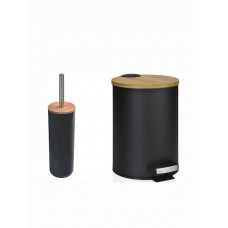 Sidirela Μεταλλικό Σετ Πιγκάλ και Καλαθάκι Μπάνιου 7lt Μαύρο Ε-3721-B