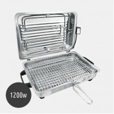 Ψηστιέρα ορθογώνια Γίγας Inox 1200 watt με Σχάρα Inox Roller 20207